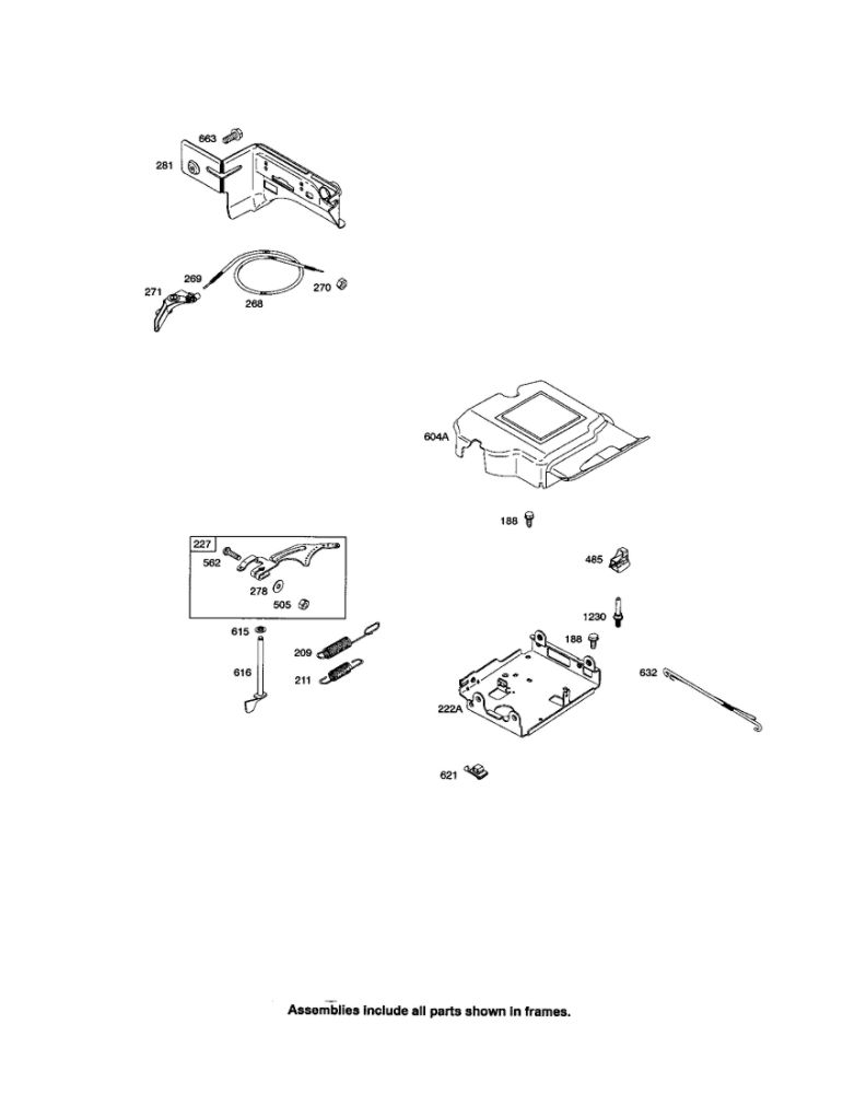 Control Bracket And Cover Diagram and Parts List for 20P400 0015-0019 Briggs and Stratton Engine